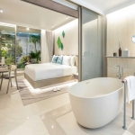 1-2 bedroom condos for sale on Bang Tao Beachfront in Laguna, Phuket - master bedroom with bathtub