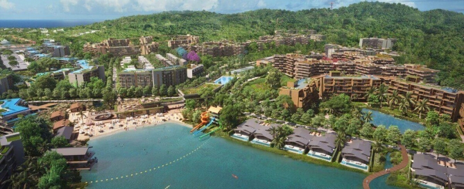 1-2 bedroom condos in a waterside community in Laguna Phuket - full aerial view
