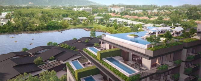 2-3 bedroom lakeview condos & duplexes with private pool options in Laguna, Phuket - private infinity pools