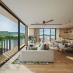 2-3 bedroom lakeview condos & duplexes with private pool options in Laguna, Phuket - living area facing the lake