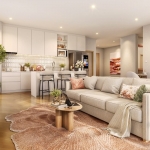 2-4 bedroom mediterranean style penthouses for sale near Kata Beach, Phuket - living and dining area