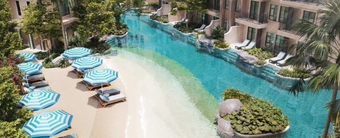 2-bedroom pet friendly condos for sale near Kata Beach, Phuket - exterior and beach pool