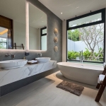 3-4 bedroom smart home pool villas near Lotus’s Chalong, Phuket – bathroom with bathtub