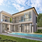 4-bedroom pool villas near Robinson Chalong, Phuket - exterior view with private pool