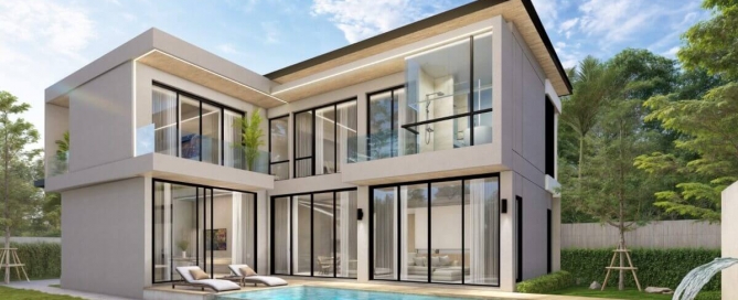 4-bedroom pool villas near Robinson Chalong, Phuket - exterior view with private pool