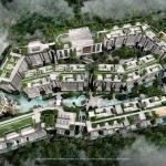 1-bedroom & plus condos across Boat Avenue & Porto de Phuket - aerial view