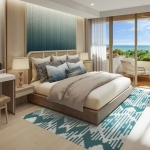 2–3 bedroom lakeside condos 5-minute walk to Bang Tao Beach, Laguna, Phuket bedroom and balcony PSC-LAG-1503