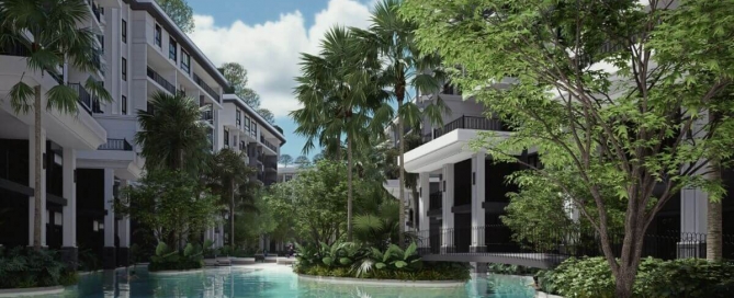 2-3 bedroom condos across Boat Avenue & Porto de Phuket - exterior view