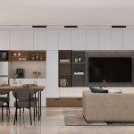 2-3 bedroom condos near Robinson Lifestyle, Chalong, Phuket kitchen dining and living area PSC-CHA-1493