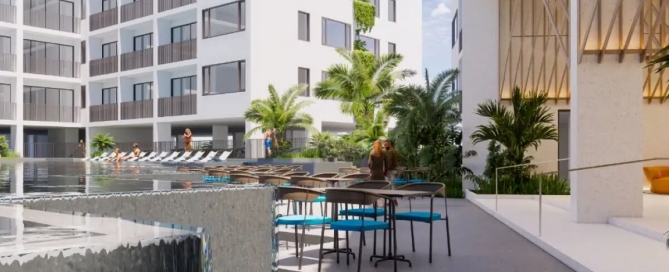 2-3 bedroom condos near Robinson Lifestyle, Chalong, Phuket pool deck PSC-CHA-1493