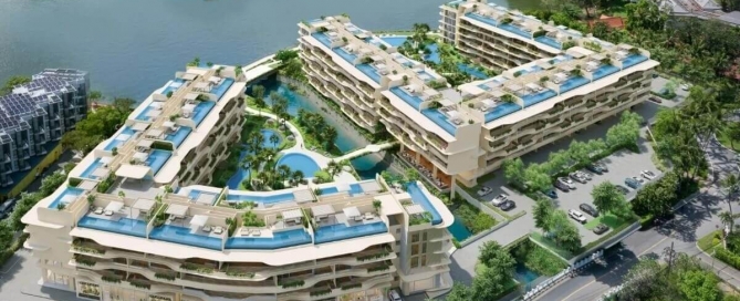 2-3 bedroom penthouse pool condos 250m from Bang Tao Beach, Laguna Phuket rooftop pools and terraces PSC-LAG-1504