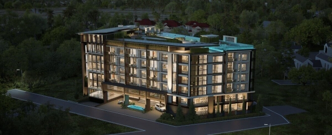 2-3 bedroom pet friendly condos in Pasak, Cherng Talay, Phuket aerial view PSC-CHE-1495