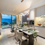 2-3 bedroom sea view condos near Layan Beach, Phuket dining and living area PSC-LAY-1501