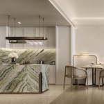 1-bedroom branded condos for sale in a beachfront resort community in Kamala, Phuket kitchen and dining PSC-KAM-1510