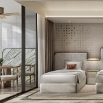 2-3 bedroom branded condos for sale in a beachfront resort community in Kamala, Phuket twin bedroom and terrace PSC-KAM-1511