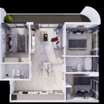 2-3 bedroom condo near Nai Harn Beach, Phuket 3 bedroom layout PSC-NAH-1513