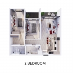 2-3 bedroom condo near Nai Harn Beach, Phuket 2 bedroom layout PSC-NAH-1513