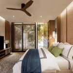 3-bedroom beachside townhouse pool villas for sale on Bang Tao Beach, Laguna Phuket bedroom and terrace PSV-LAG-1509