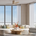 2–4 bedroom seaside penthouse condos 50m to Bang Tao Beach, Phuket living area PSC-BAN-1523