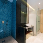 3-bedroom sea view condo with 12-metre private pool near Layan Beach, Phuket bathroom with blue tiles PSC-LAY-1522
