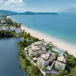 4-bedroom beachfront pool condos and penthouses in Laguna, Phuket aerial view with the lake PSC-LAG-1505