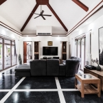 4-bedroom pool villa on a large plot in Rawai, Phuket living room with tv PSV-RAW-1520