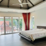 6-bedroom pool villa on large plot near BISP in Koh Kaew, Phuket bedroom with vaulted ceiling and terrace PSV-KOH-1526