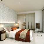 1-2 bedroom condos in Karon, Phuket bedroom with built-in closet and sea view PSC-KAR-1536