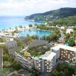 1-2 bedroom condos in Karon, Phuket aerial view of development with lake and the ocean PSC-KAR-1536