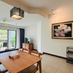 1-bedroom ground floor condo in Laguna, Phuket dining area with lawn view PSC-LAG-1535
