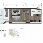 1–2 bedroom condos for sale near Kata Beach, Phuket 1-bedroom floorplan PSC-KAT-1547