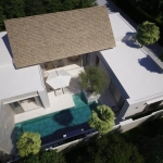 2–3 bedroom single storey pool villas in Bangjo, Cherng Talay, Phuket aerial view of villa PSV-CHE-1543