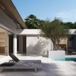 2–3 bedroom single storey pool villas in Bangjo, Cherng Talay, Phuket pool deck wtih sun lounger PSV-CHE-1543