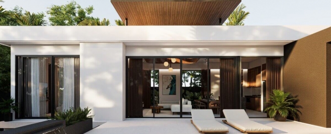 2-4 bedroom pool villas and townhouses near Blue Tree, Thalang, Phuket villa exterior and pool deck PSV-THA-1545