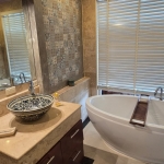 3-bedroom sea view condo near CoCo Pier in Panwa, Phuket bathroom with round patterned porcelain sink and bathtub PSC-PAN-1550