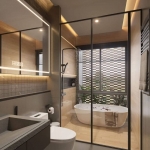 3-bedroom pool villa near Robinson Chalong bathroom with bathtub and garden PSV-CHA-1538