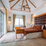 3-bedroom pool villa in Soi Naya near Nai Harn Beach, Phuket master bedroom with bed bench PSV-NAH-1531