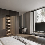 3-5 bedroom seaside pool villa across the road from Karon Beach, Phuket bedroom 2 with sea view PSV-KAR-1527