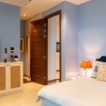 4-5 bedroom villa with large pool near Bang Tao Beach, Phuket bedroom with pale blue walls PSV-BAN-1528 ALT text