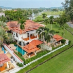 4-bedroom golf course view pool villa in Laguna, Phuket aerial view showing corner location PSV-LAG-1548