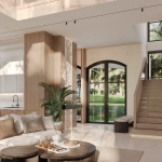 4-bedroom pool villa near Ruamrudee Intl School, Chalong, Phuket living area and stairs to second floor PSV-CHE-1551