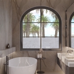 4-bedroom pool villa near Ruamrudee Intl School, Chalong, Phuket bathroom with bathtub and double sink PSV-CHE-1551