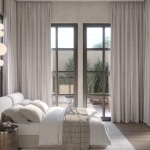 4-bedroom pool villa near Ruamrudee Intl School, Chalong, Phuket ground floor bedroom with French windows PSV-CHE-1551