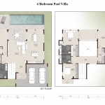 4-bedroom pool villa near Ruamrudee Intl School, Chalong, Phuket floorplan with private pool PSV-CHE-1551