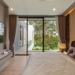 4-bedroom smart home pool villa near Loch Palm in Kathu, Phuket bedroom with sliding glass doors PSV-KTU-1534