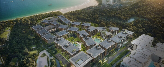 1-2 bedroom condos for sale walk to Patong Beach, Phuket aerial view of development PSC-PAT-1564