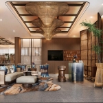 1-2 bedroom condos for sale walk to Patong Beach, Phuket lounge area with blue accents PSC-PAT-1564