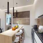 1-2 bedroom condos for sale near Porto de Phuket in Cherng Talay kitchen with small dining table and 2 bar stools PSC-CHE-1578