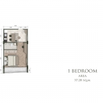 1-2 bedroom condos for sale near Porto de Phuket in Cherng Talay 1-bedroom layout PSC-CHE-1578