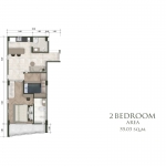 1-2 bedroom condos for sale near Porto de Phuket in Cherng Talay 2-bedroom layout PSC-CHE-1578